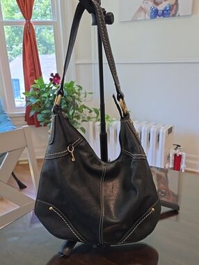Fossil Black Leather Hobo Shoulder Bag - Unbranded